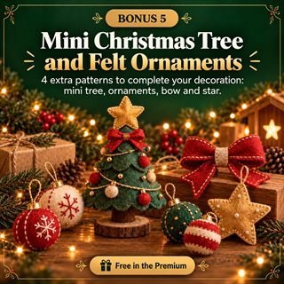 Miniárvore de Natal e enfeites de feltro
